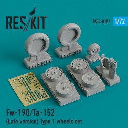 Reskit RS72-0151 - 1/72 Fw-190/Ta-152 (Late version) Type 1 wheels set scale
