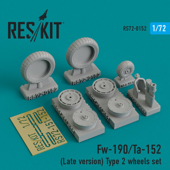 Reskit RS72-0152 - 1/72 Fw-190/Ta-152 (Late version) Type 2 wheels set scale