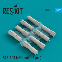 Reskit RS72-0154 - 1/72 SAB-100 MN bomb (8 pcs) model, scale Resin Detail kit