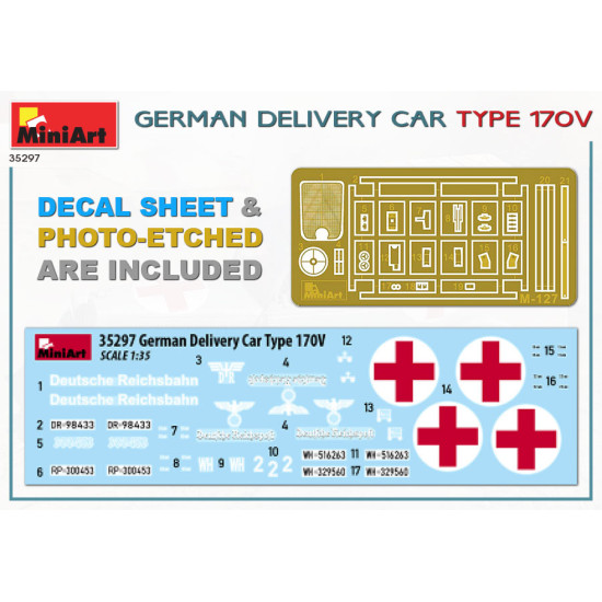 Miniart 35297 - 1/35 GERMAN DELIVERY CAR TYPE 170V. Ambulance