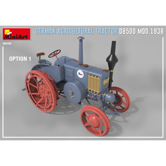 Miniart 38024 - 1/35 - GERMAN AGRICULTURAL TRACTOR D8500 MOD. 1938 year. 97 mm