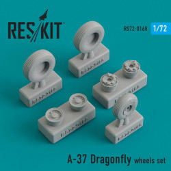 Reskit RS72-0168 - 1/72 A-37 Dragonfly wheels set, scale Resin Detail kit
