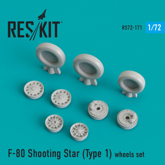 Reskit RS72-0171 - 1/72 F-80 Shooting Star (Type 1) wheels set, scale resin kit