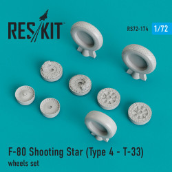 Reskit RS72-0174 - 1/72 F-80 Shooting Star (Type 4 - T-33) wheels set, scale kit
