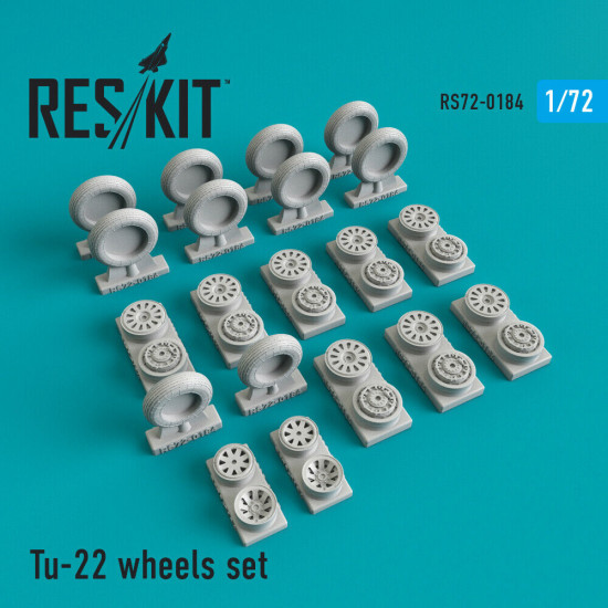 Reskit RS72-0184 - 1/72 Tu-22 wheels set, scale model Resin Detail kit