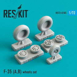 Reskit RS72-0185 - 1/72 F-35 (A,B) wheels set, scale model Resin Detail kit