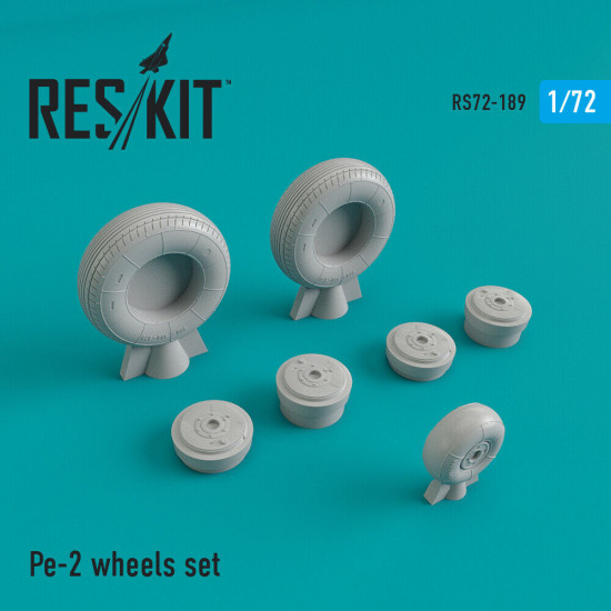 Reskit RS72-0189 - 1/72 Pe-2 wheels set, scale model Resin Detail kit