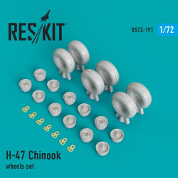 Reskit RS72-0191 - 1/72 H-47 Chinook wheels set, scale model Resin Detail kit