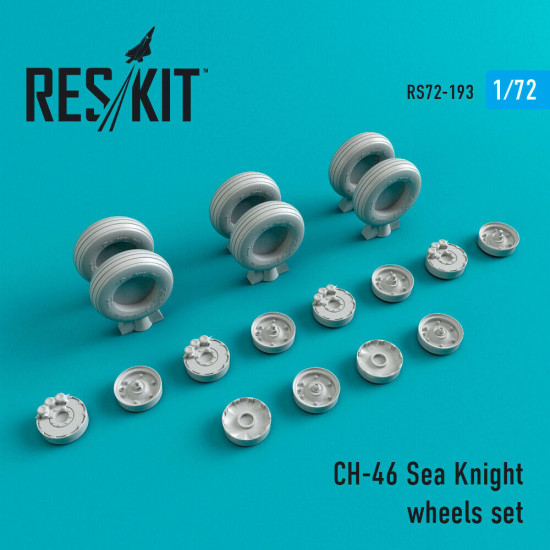 Reskit RS72-0193 - 1/72 CH-46 Sea Knight wheels set, scale Resin Detail kit