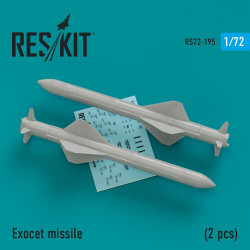 Reskit RS72-0195 - 1/72 Exocet missile (2 PCS) Super Etendart, Mirage 2000 model