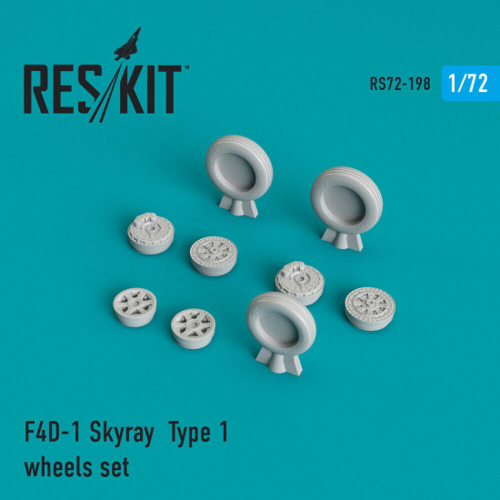 Reskit RS72-0198 - 1/72 F4D-1 Skyray Type 1 wheels set scale Resin Detail kit