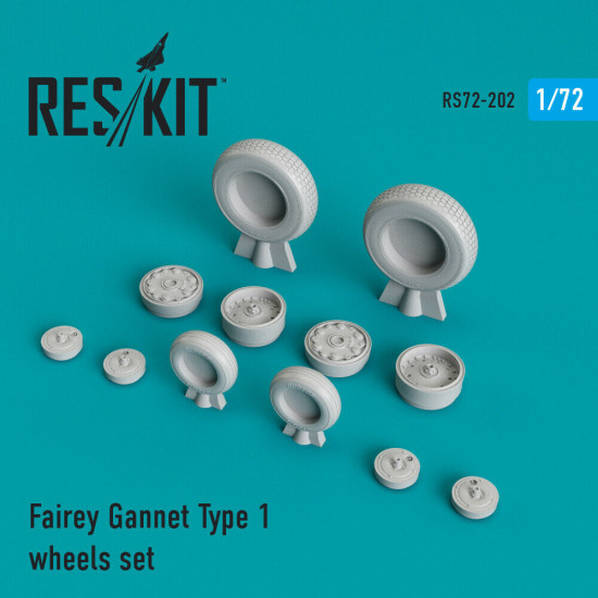 Reskit RS72-0202 - 1/72 Fairey Gannet Type 1 wheels set scale Resin Detail kit Reskit RS72-0202 - 1/72 Fairey Gannet Type 1 wheels set scale Resin Detail kit