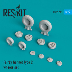 Reskit RS72-0203 - 1/72 Fairey Gannet Type 2 wheels set scale Resin Detail kit