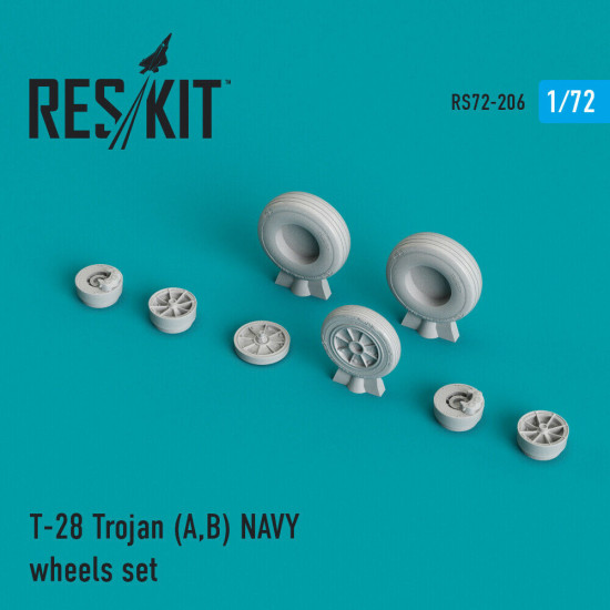 Reskit RS72-0206 - 1/72 T-28 Trojan (A,B) NAVY wheels set scale Resin Detail kit Reskit RS72-0206 - 1/72 T-28 Trojan (A,B) NAVY wheels set scale Resin Detail kit