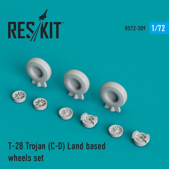 Reskit RS72-0209 - 1/72 T-28 Trojan (C-D) Land based wheels set scale resin kit