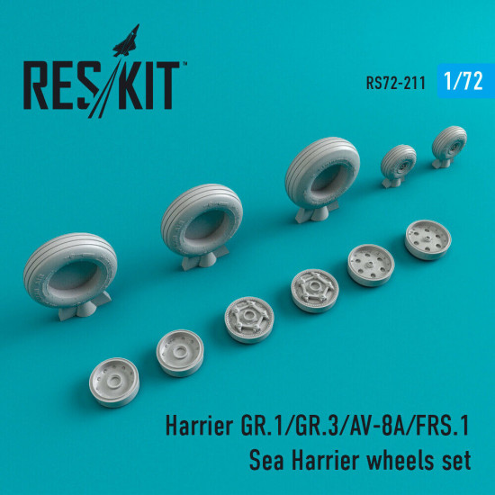 Reskit RS72-0211 - 1/72 Harrier GR.1/GR.3/AV-8A/FRS.1/Sea Harrier wheels set