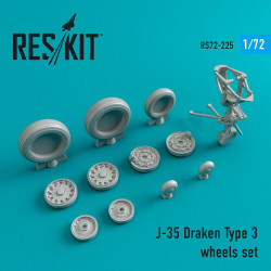 Reskit RS72-0225 - 1/72 J-35 Draken Type 3 wheels set, scale model Resin Detail