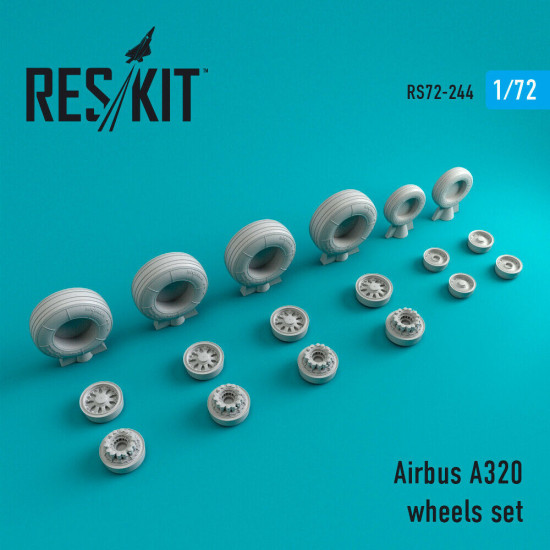 Reskit RS72-0244 - 1/72 A320 wheels set, scale model Resin Detail kit