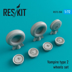 Reskit RS72-0250 - 1/72 Vampire type 2 wheels set, scale model Resin Detail kit