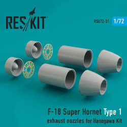 Reskit RSU72-0031 - 1/72 F-18 Super Hornet Type 1 exhaust nozzles for Hasegawa