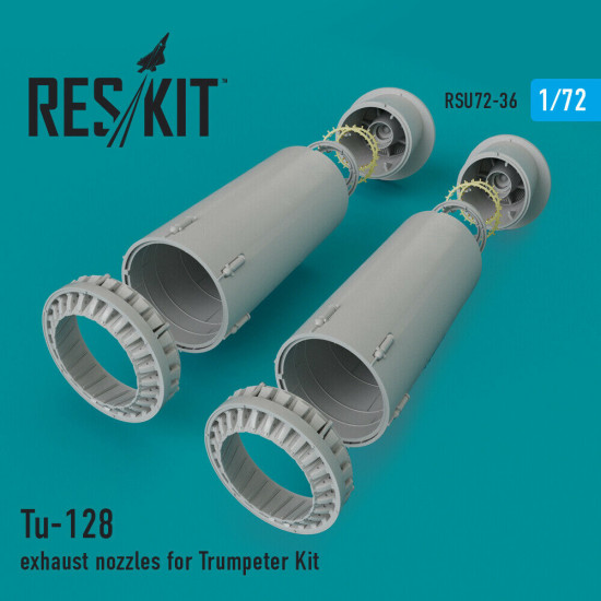 Reskit RSU72-0036 - 1/72 Tu-128 exhaust nozzles for Trumpeter Kit scale Detail
