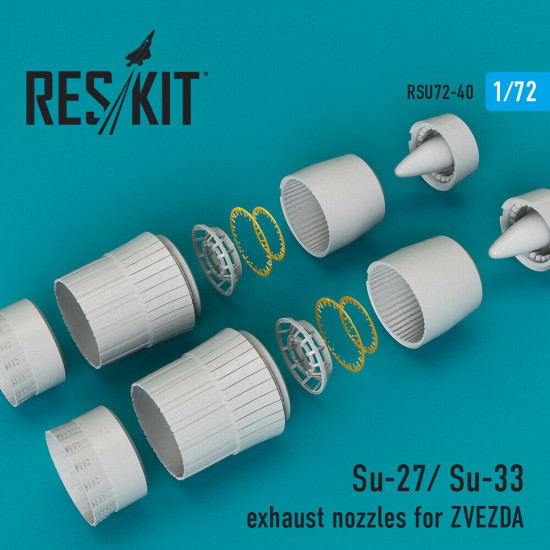 Reskit RSU72-0040 - 1/72 Su-27/ Su-33 exhaust nozzles for ZVEZDA scale kit