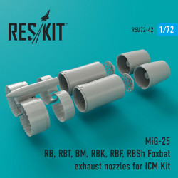 Reskit RSU72-0042 - 1/72 MiG-25 RB,RBT,BM,RBK,RBF Foxbat exhaust nozzles ICM kit