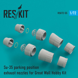 Reskit RSU72-0055 - 1/72 Su-57 fly position exhaust nozzles Zvezda kit model