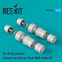 Reskit RSU72-0056 - 1/72 Su-35 fly position exhaust nozzles for Great Wall Hobby