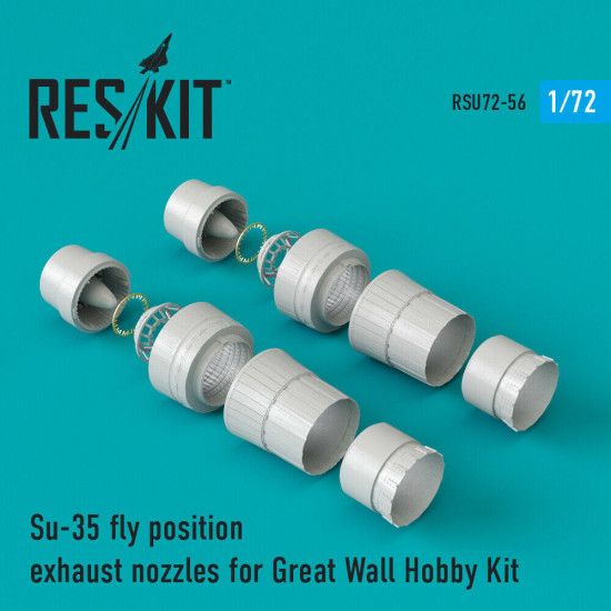 Reskit RSU72-0056 - 1/72 Su-35 fly position exhaust nozzles for Great Wall Hobby