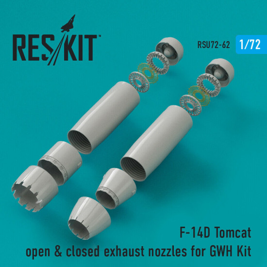Reskit RSU72-0076 - 1/72 F-14D Tomcat open & closed exhaust nozzles for GWH Kit Reskit RSU72-0076 - 1/72 F-14D Tomcat open & closed exhaust nozzles for GWH Kit