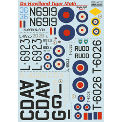 Print Scale 48-179 - 1/48 - De Havilland Tiger Moth Part 1, Wet Decals