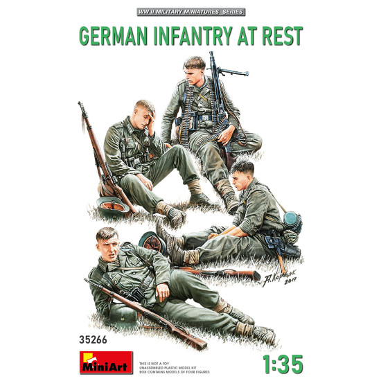 Miniart 35266 - 1/35 German Military Infantry At Rest, scale model WWII
