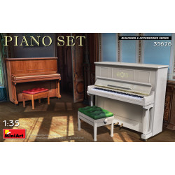 Miniart 35626- 1/35 Piano Set scale model box contains models of two pianos