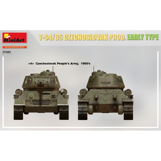 Miniart 37085- 1/35 T-34/85 Czechoslovak prod. early type scale model kit