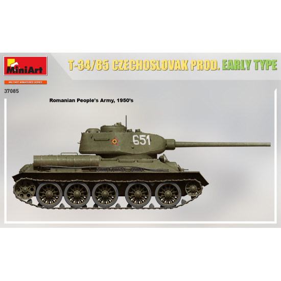 Miniart 37085- 1/35 T-34/85 Czechoslovak prod. early type scale model kit