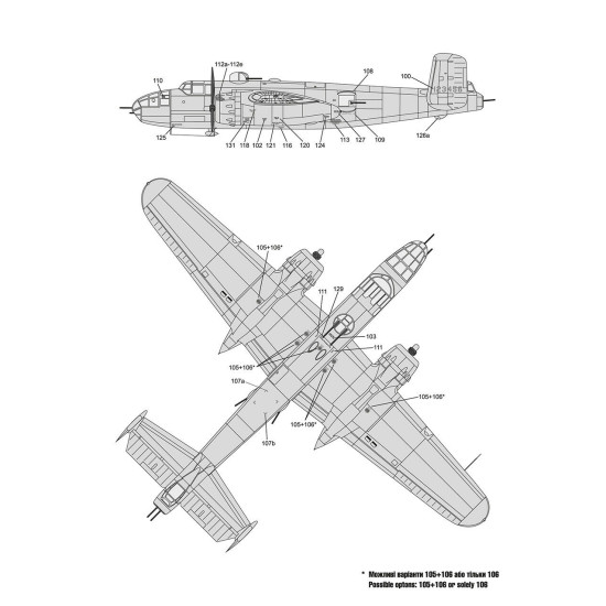 Foxbot 72-041 - 1/72 Decals B-25G/J Mitchell Pin-Up Nose Art and stencils Part 7