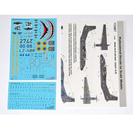 Foxbot 72-028 Antonov AN-26 Teeth plastic model scale kit 1:72 wet decal