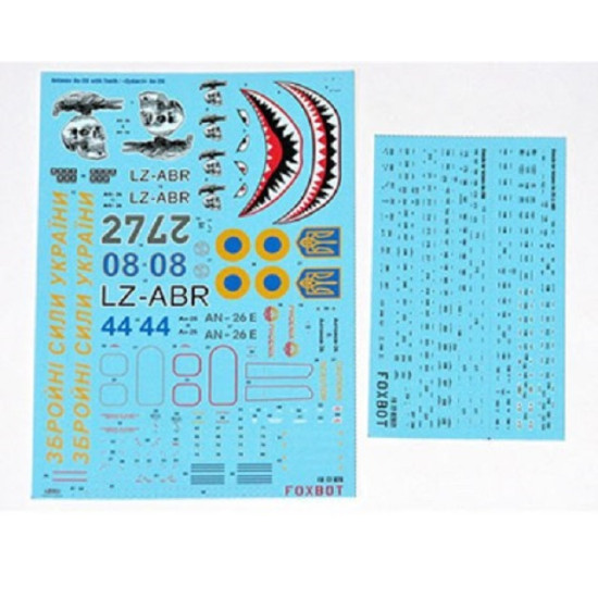 Foxbot 72-028 Antonov AN-26 Teeth plastic model scale kit 1:72 wet decal