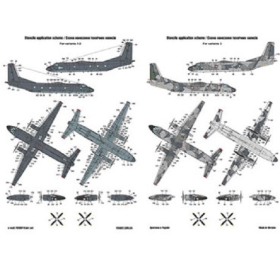 Foxbot 72-028 Antonov AN-26 Teeth plastic model scale kit 1:72 wet decal