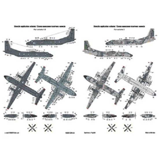 Foxbot 144-001 Decals for model Antonov AN-26 With Teeth 1/144 scale kit