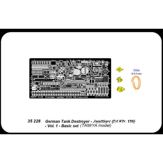 Jagdtiger (Sd.Kfz. 186) vol. 1 basic set photo-etched set 1/35 Aber 35228 Jagdtiger (Sd.Kfz. 186) vol. 1 basic set photo-etched set 1/35 Aber 35228