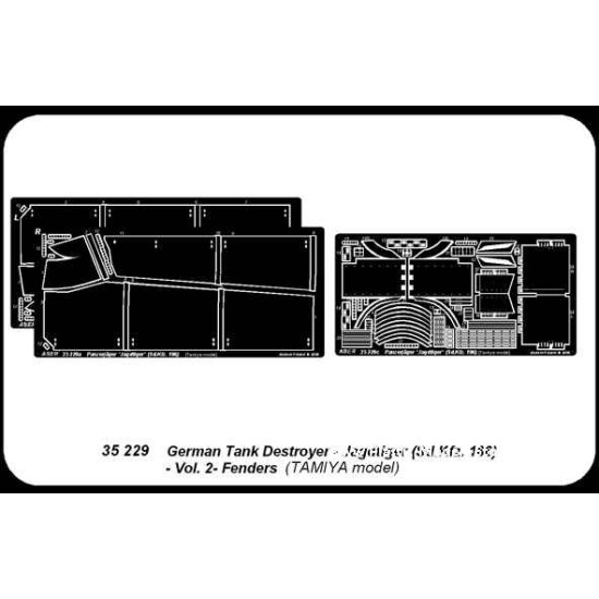 Jagdtiger (Sd.Kfz. 186) vol. 2 Fenders photo-etched set 1/35 Aber 35229