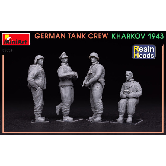 Miniart 35354 - 1/35 - German tank crew. Kharkov 1943. resin heads model kit