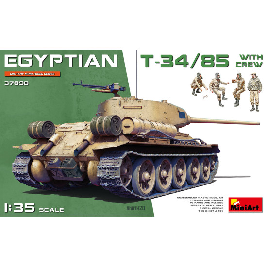 Miniart 37098 - 1/35 - Egyptian t-34/85 with crew. scale plastic model kit