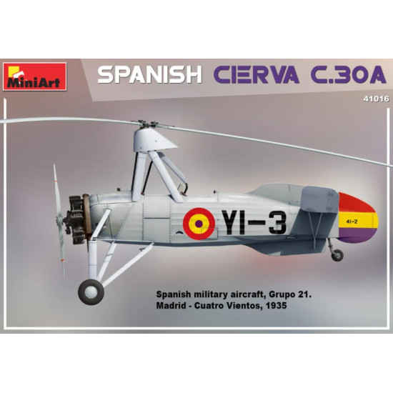 Us Stock Miniart 41016 - 1/35 - Spanish Cierva C.30a, Reconnaissance Gyroplane, Scale Us Stock Miniart 41016 - 1/35 - Spanish Cierva C.30a, Reconnaissance Gyroplane, Scale