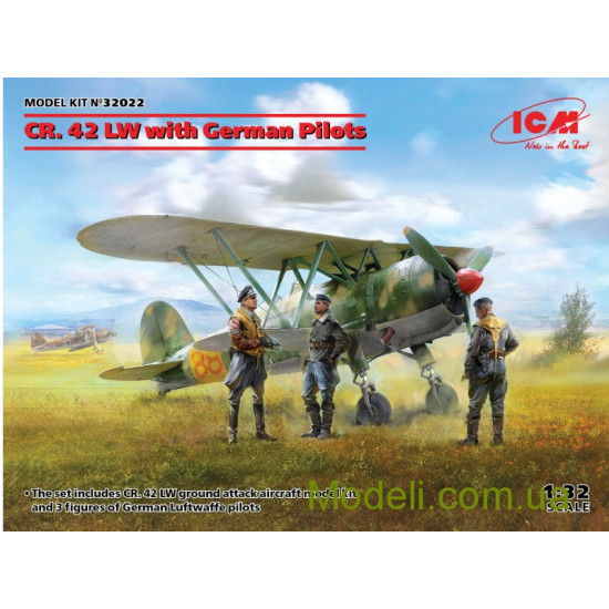 ICM 32022 - 1/32 - Fighter CR. 42 LW with German pilots Plastic Model Store