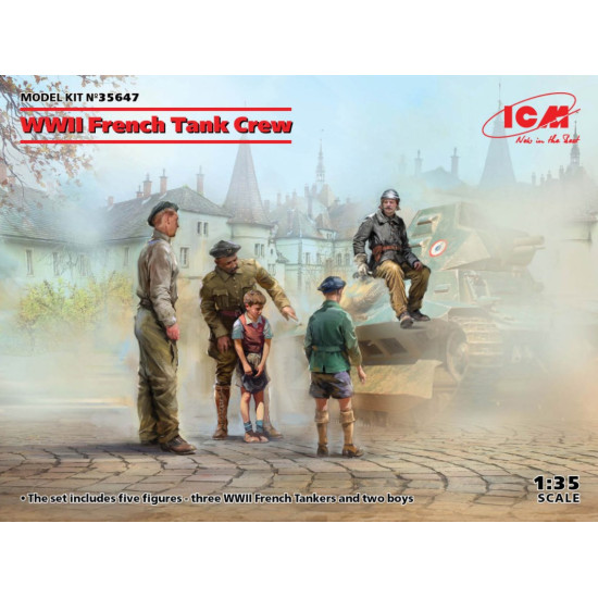 ICM 35647 - 1/32 - WWII French Tank Crew (5 figures), scale plastic model kit