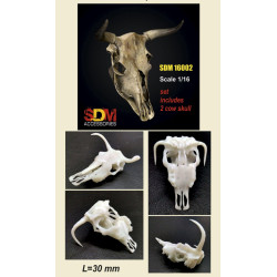 Dan Models 16002 - 1/16 Cow skull. Scale kit Set includes 2 pices