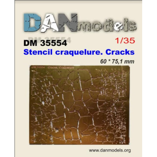 Dan Models DM 35554 - 1/35 Stencil. Cracks, craquelure. Size 60 75.1 mm, Accessories Scale kit